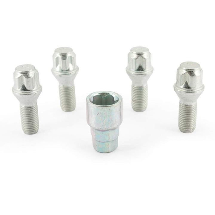 H&R Felgenschloss-Set M14x1.50x26mm Kegelbund - 4 Felgenschloss-Schrauben inkl. Adapter