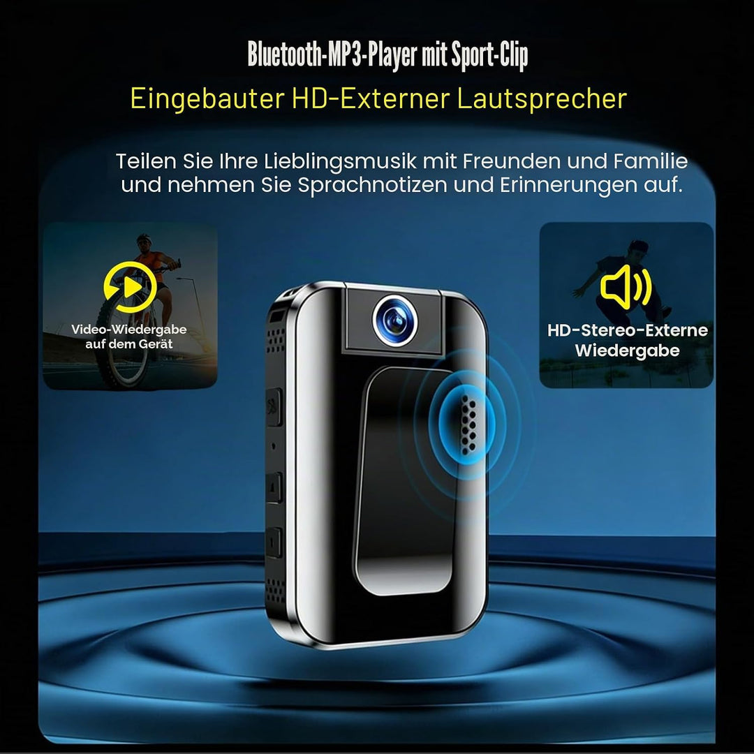 MP3 Player Bluetooth 5.4 Sportclip mit Kamera 2.0 Zoll Touchscreen Musik Player für Sport, MP3-Playe