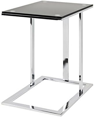 HAKU Möbel Beistelltisch, Metall, chrom-schwarz, B 54 x T 37 x H 58 cm 37 x 54 x 58 cm Chrom-schwarz