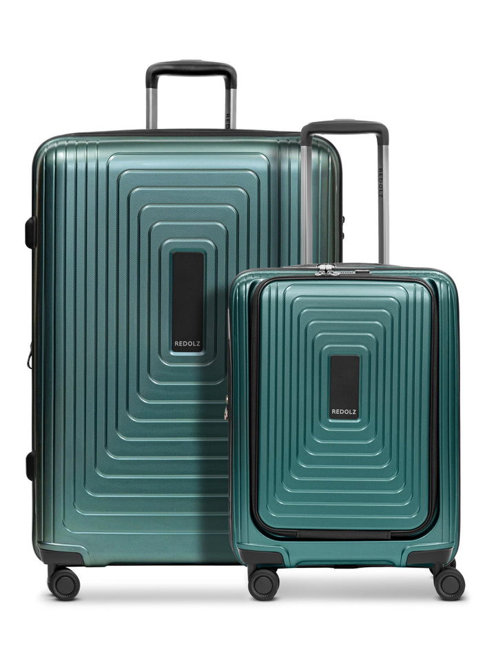 REDOLZ Hartschalen Koffer-Set 2-teilig Laptopfach L | 40 x 23 x 55 cm, 52 x 34 x 77 cm, Dehnfalte, P