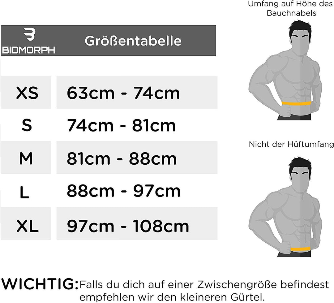 BIOMORPH Gewichthebergürtel für Krafttraining, Powerlifting, Bodybuilding, Crossfit für Damen und He