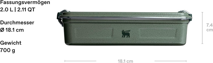 STANLEY 1913 Useful Classic Box 2L - Spülmaschinenfest - Lunchbox aus Edelstahl - Stapelbare Sandwic