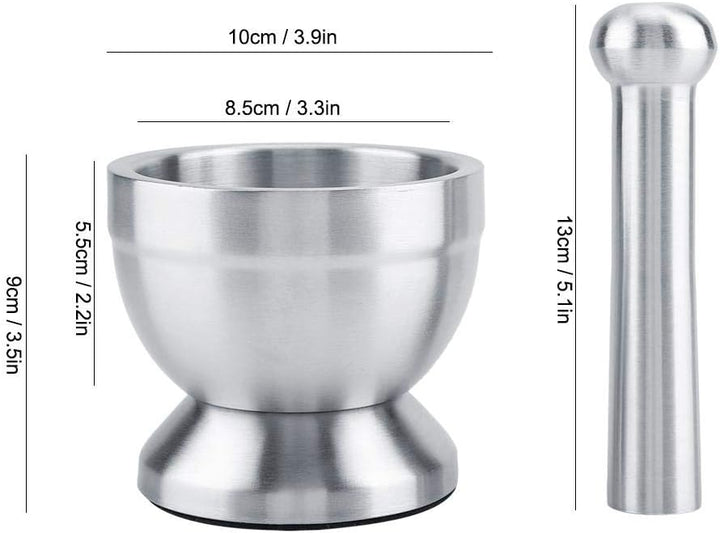 Edelstahl Mörser Stössel Set Knoblauch Kräuter Crushing Mahlen Pestles Komfortable Grip Gewürzmühle
