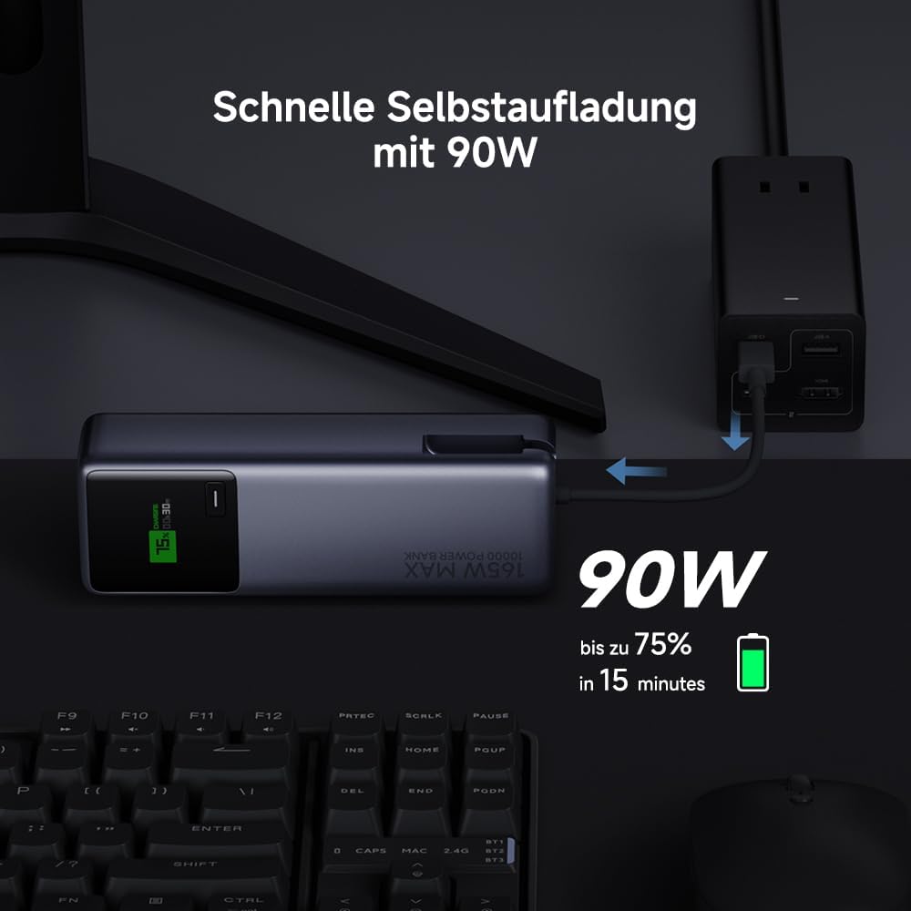 Xiaomi 165W Power Bank 10000mAh, Super Schnellladung|3 USB-C Ports for Multi-Device Charging Power,