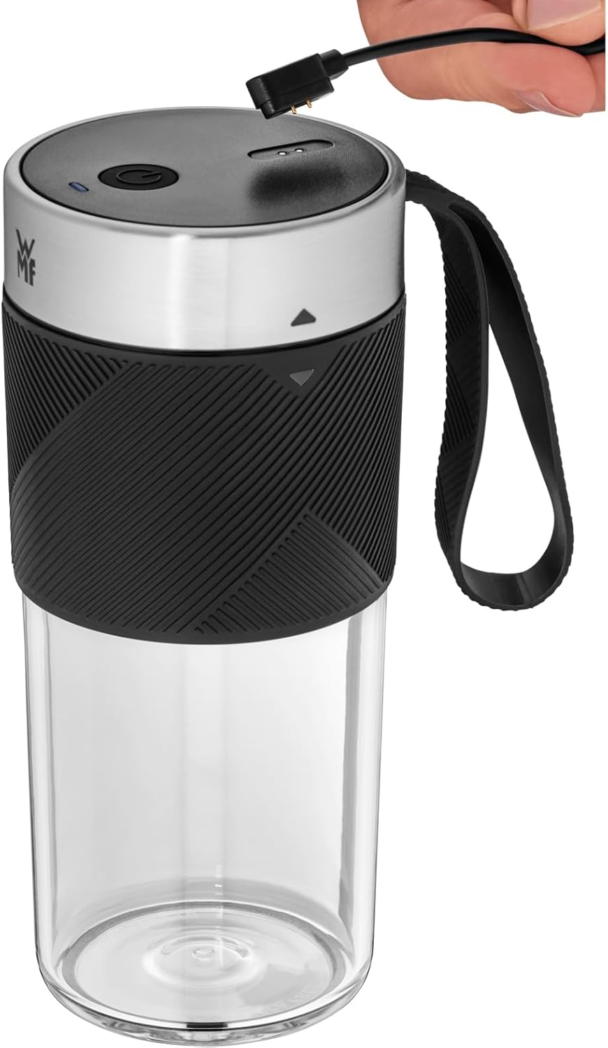 WMF Küchenminis Mix on the Go 300 ml, Mini Mixer to Go, USB Mixer Smoothie Maker, aufladbarer Person