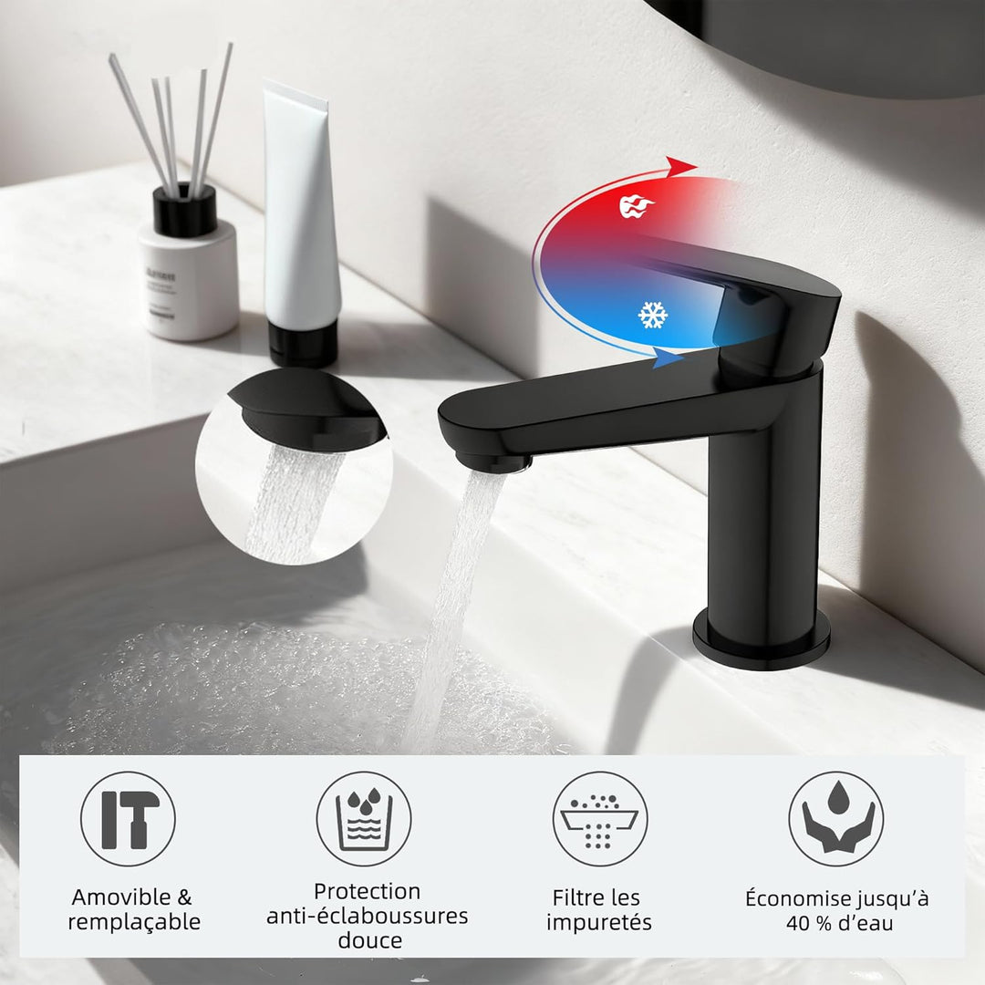 BELZ Wasserhahn Bad, Einhebel-badarmatur, Armatur Badezimmer, Mischbatterie Bad, Höhe 85 mm, Energie