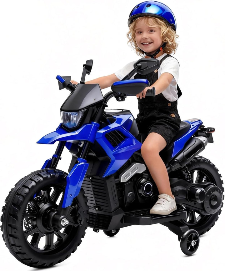 6V Elektro Motorrad Kinder, Kindermotorrad Mit 3 Geschwindigkeiten, Stützrädern, Max 6 Km/h, Bis Zu