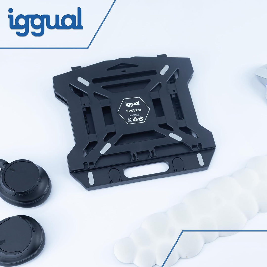 iggual Laptop-Ständer bis 43,2 cm (17 Zoll), mit 8 Neigungswinkeln, ergonomisch, faltbar, mit Handyh
