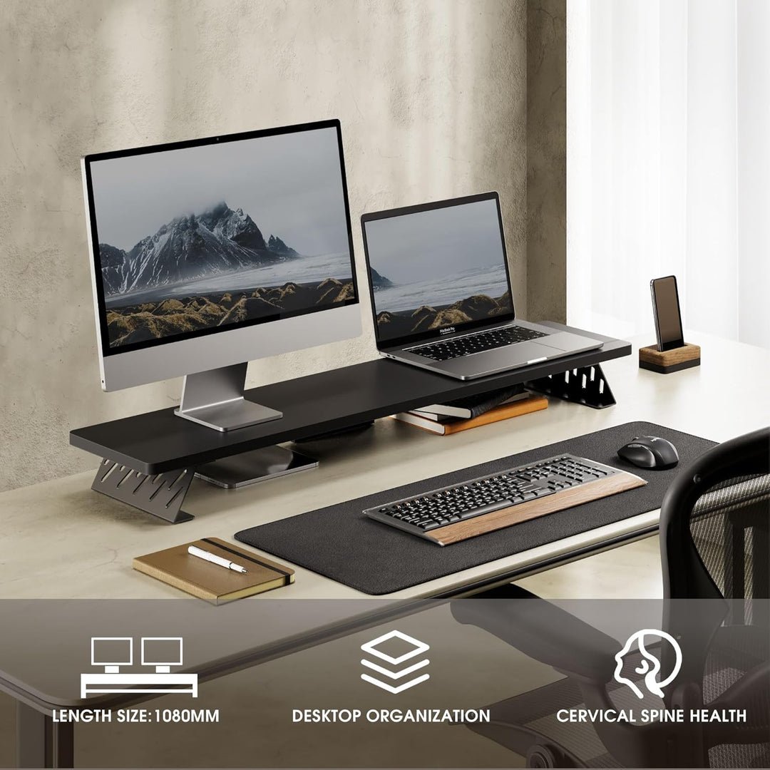 Fenge Dual Monitorständer mit Modernen Metallfüssen Multifunktionaler Bildschirmständer für Computer