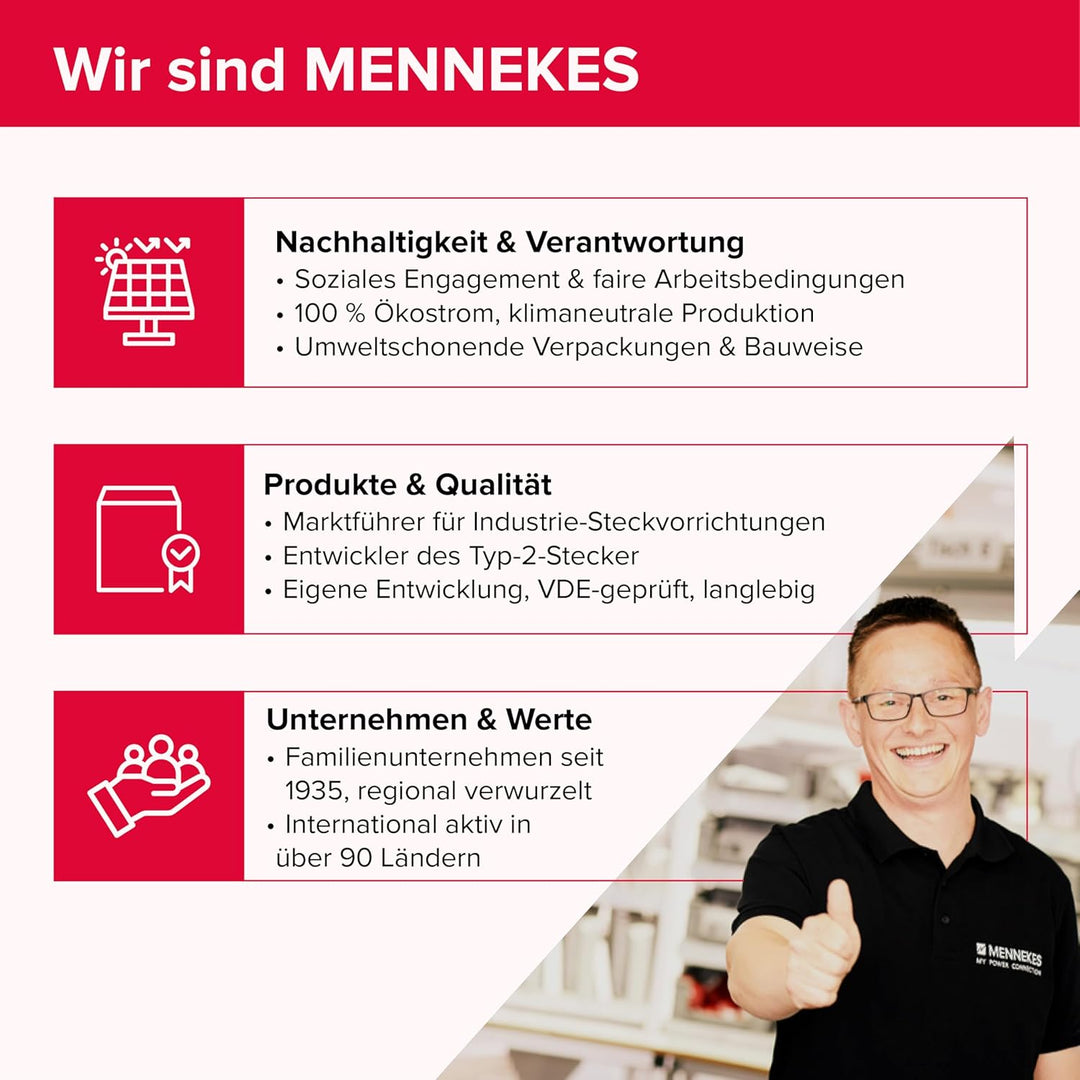 Mennekes 13212 Power Top Xtra Stecker mit Gummifläche, 67 IP-Schutzklasse, 6 Stunden Erdstellung, 5 