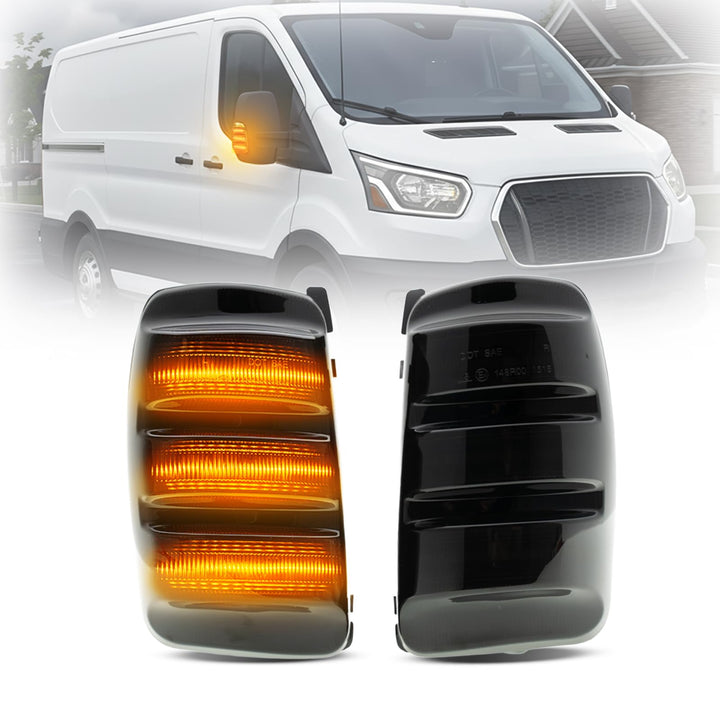 LED Spiegelblinker für Fo.rd Transit MK8 2014-2025, Rückspiegel Blinkleuchte für Wohnmobil, E-Prüfze