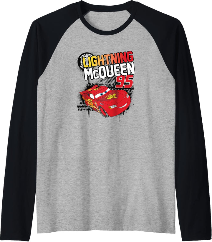Pixar Cars Lightning McQueen Tires and Splats Raglan
