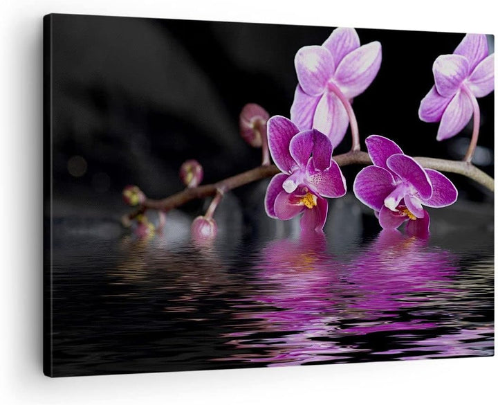 Bilder auf Leinwand Asien exotisch orchidee blume Leinwandbild 70x50cm Wandbilder Dekoration Wohnzim