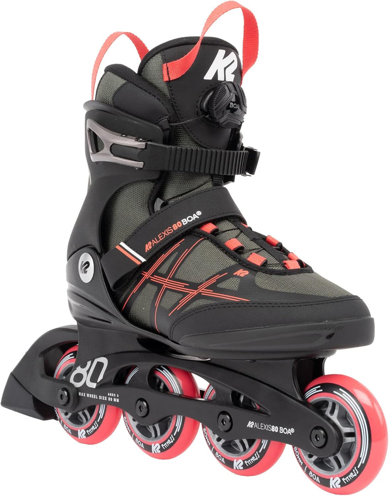 K2 Damen Alexis 80 Boa Inline Skates EU: 36 (UK: 3.5 / US: 6) grey - coral, EU: 36 (UK: 3.5 / US: 6)