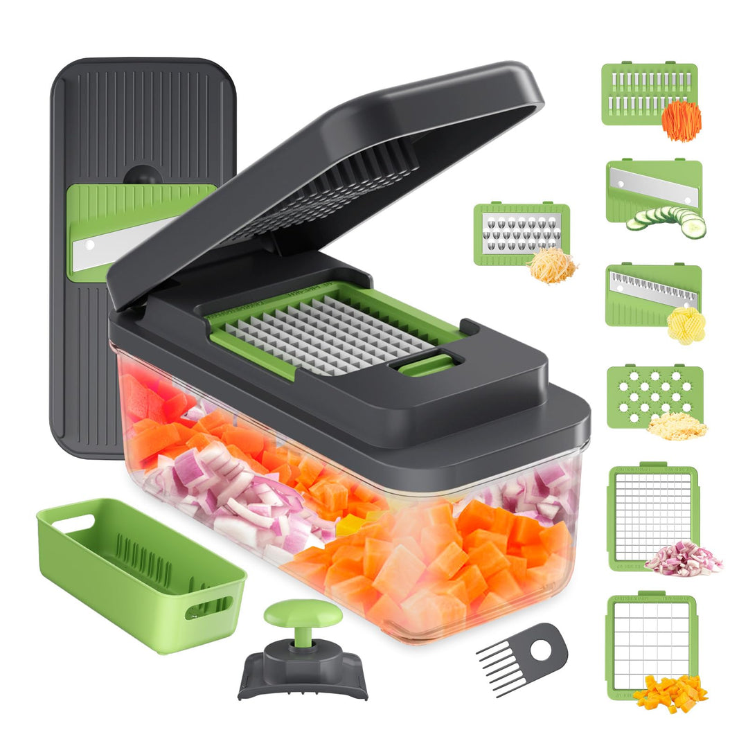 Ibergrif M524-7 GemüSeschneider, Vegetable Chopper Multifunktional Kein BPA, Gemüse Schneider Spülma