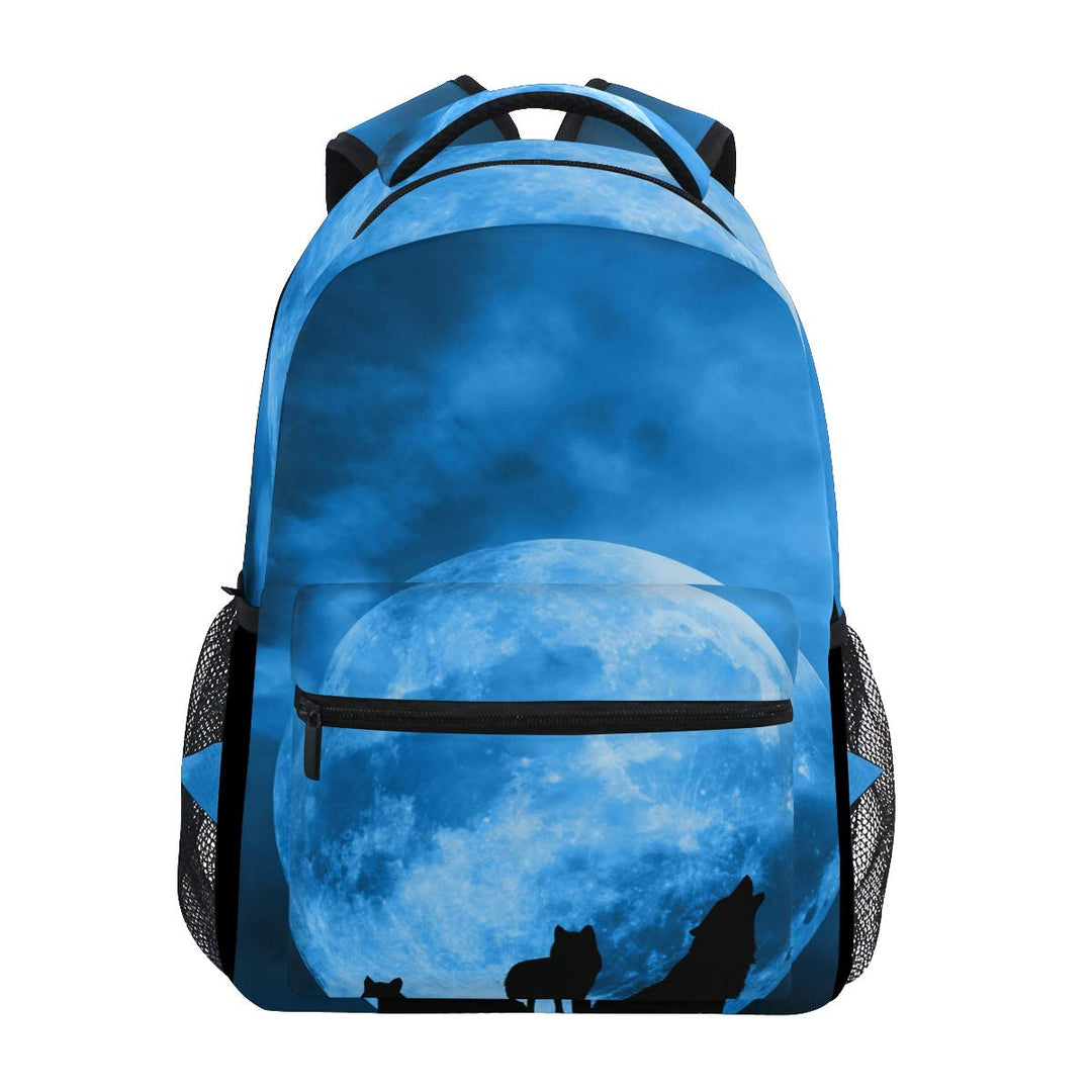 Wolfskunstraum Schulter Rucksack Bookbag für Teen Jungen Mädchen Kinderrucksack Laptop Büchertasche