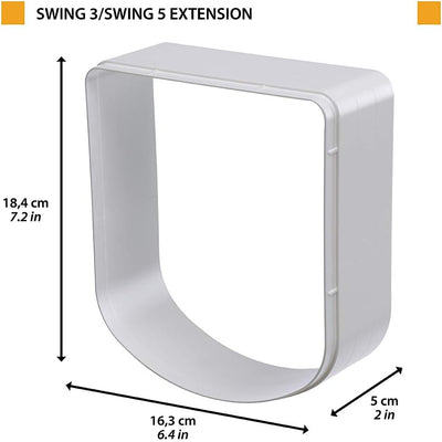 Ferplast Swing 3/5 Extension Verlängerung für Haustierklappen 16,3 x 5 x h 18,4 cm, Tiefe 5 cm, Weis