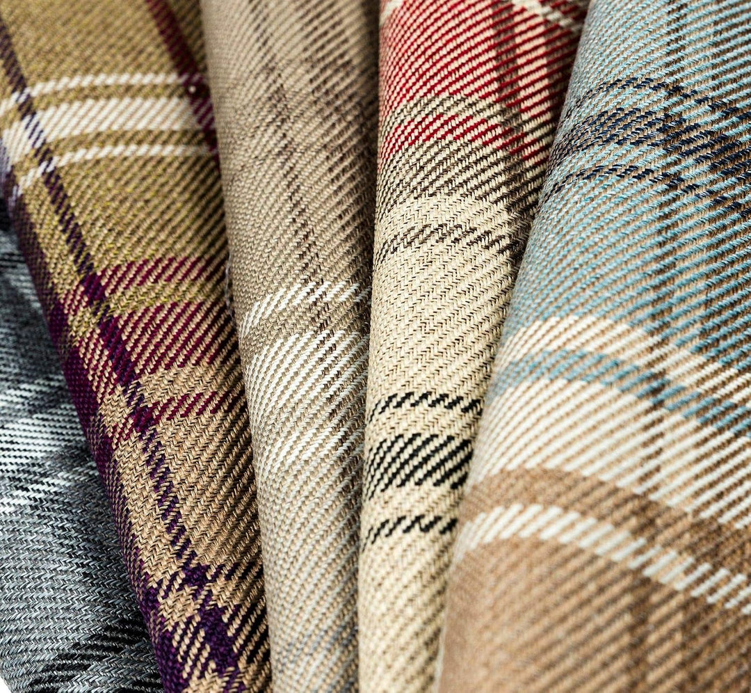 McAlister Textiles Angus | Kissenbezug für Sofakissen in Beige Natur | 43 x 43cm | gewobenes Kariert