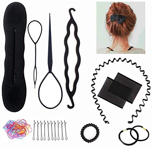 TopDirect 45cm/18 Zoll Übungskopf Frisierkopf Friseur 100% Echtes Haar Modell Kopf für Friseur Praxi