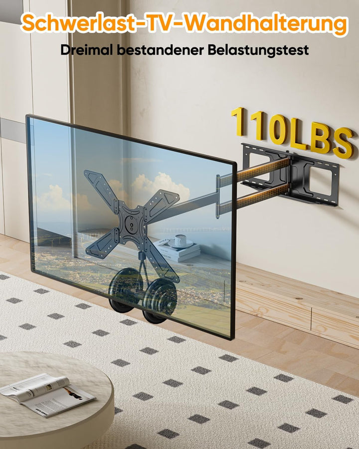 FORGING MOUNT TV Wandhalterung mit 1220mm Langem Arm, Schwenkbare Neigbare TV Halterung für 26-75 Zo
