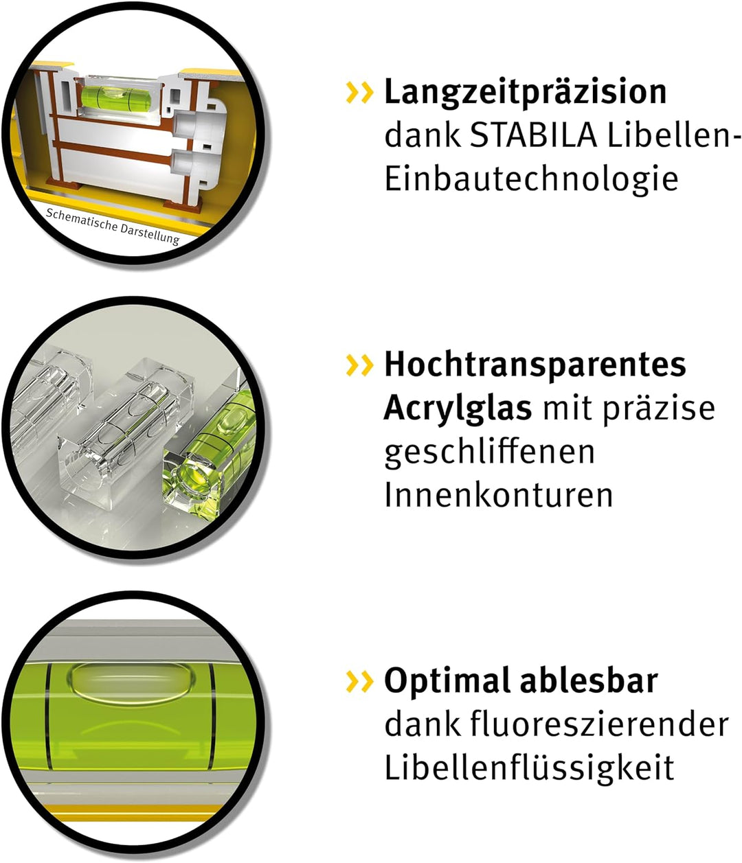 STABILA Wasserwaage Type R 300, 61 cm, verwindungssteifes Alu-R-Profil, 1 Horizontal-Libelle, 2 Vert