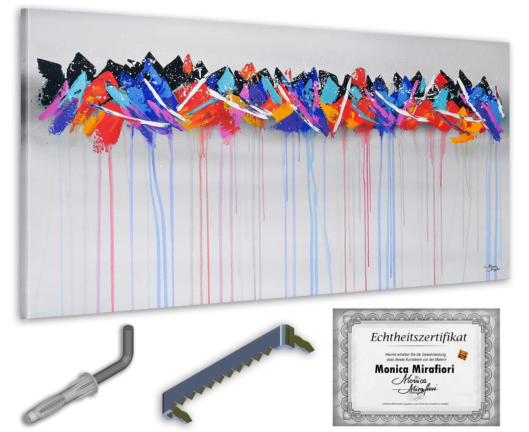 Monica Mirafiori I 100% HANDGEMALT I Gemälde Evolution 100x50cm | Gemälde Handgemalt | Acrylgemälde