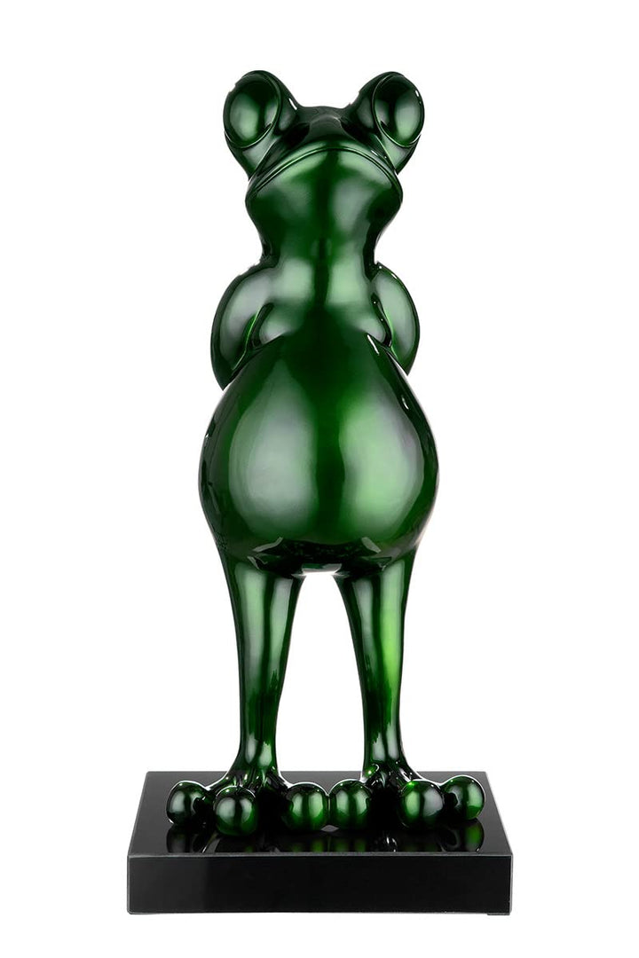 Casablanca modernes Design GILDE Poly Skulp Frog grün metallic H65cm Höhe 68 cm Grün, Höhe 68 cm Grü