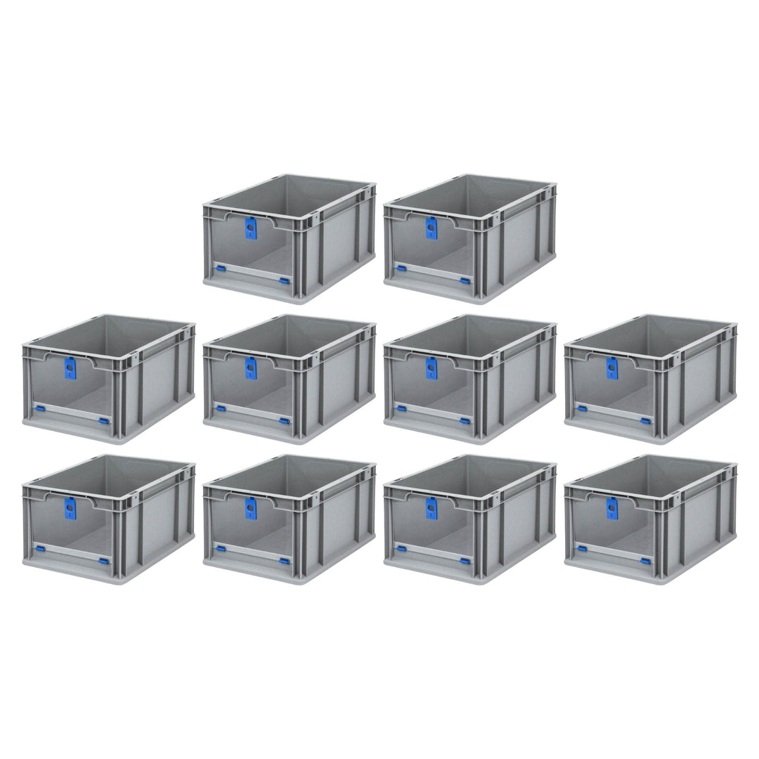 SparSet 10x Eurobox NextGen Insight Cover | HxBxT 22x30x40 | 20 Liter | Hoch/Blau | Eurobehälter, Tr