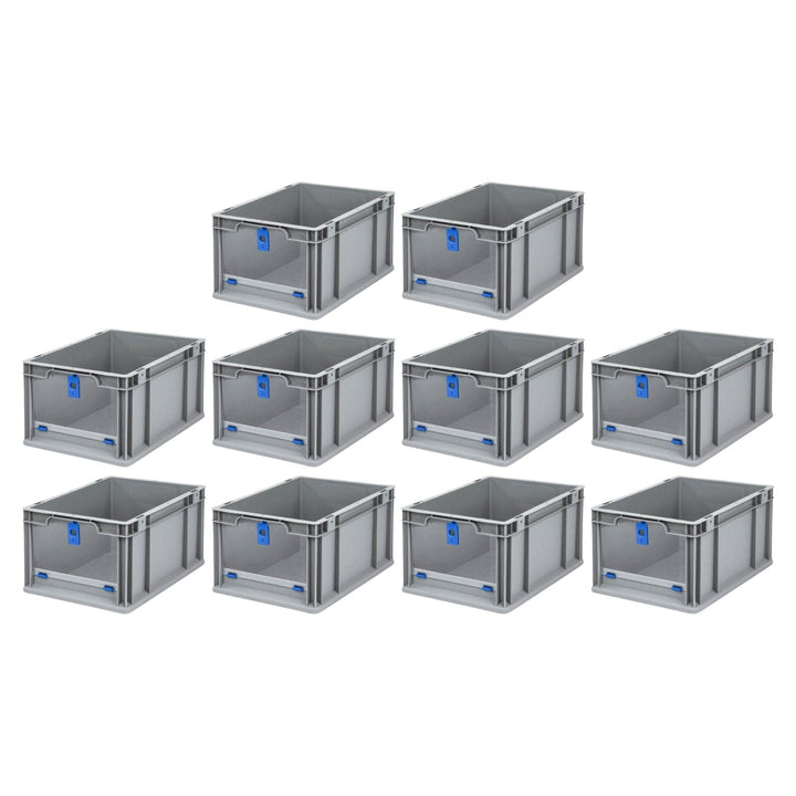 SparSet 10x Eurobox NextGen Insight Cover | HxBxT 22x30x40 | 20 Liter | Hoch/Blau | Eurobehälter, Tr