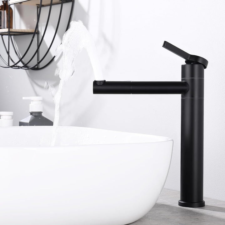 HOMELODY Waschtischarmatur Hoch mit 360°drehbarer Auslauf & Körper - Edelstahl Wasserhahn Bad mit 21