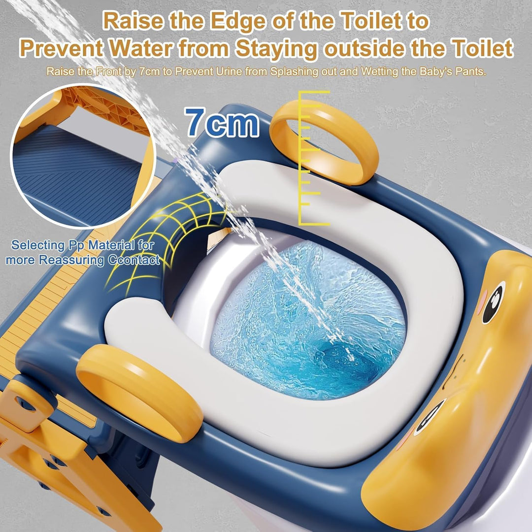 Toilettensitz Kinder mit Treppe,Stabil Kinder Toilettensitz mit Dreiecksstruktur,3 in 1 Toilettentra
