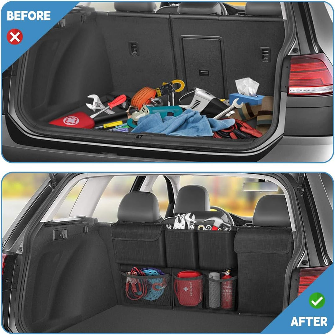 CGEAMDY Multifunktionale Auto Organizer Rücksitz, Kofferraum Organizer Auto, Oxford Tuch Auto Koffer