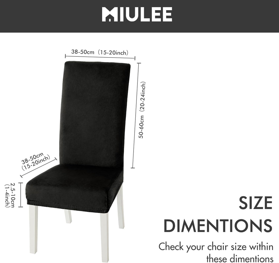 MIULEE Stuhlhussen 4er Set Stuhlhusse Samt Stretch Elastischer Stuhlbezug Abnehmbarer Waschbarer Stu