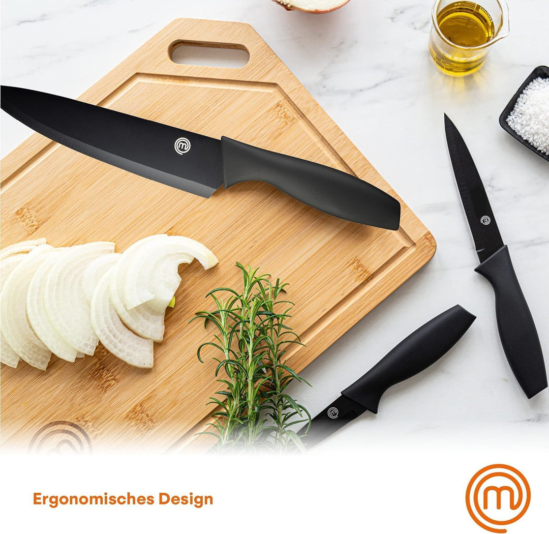 MasterChef Messerset, Küchenmesser Set ink. Kochmesser, Gemüsemesser, Schälmesser, Schneidemesser &