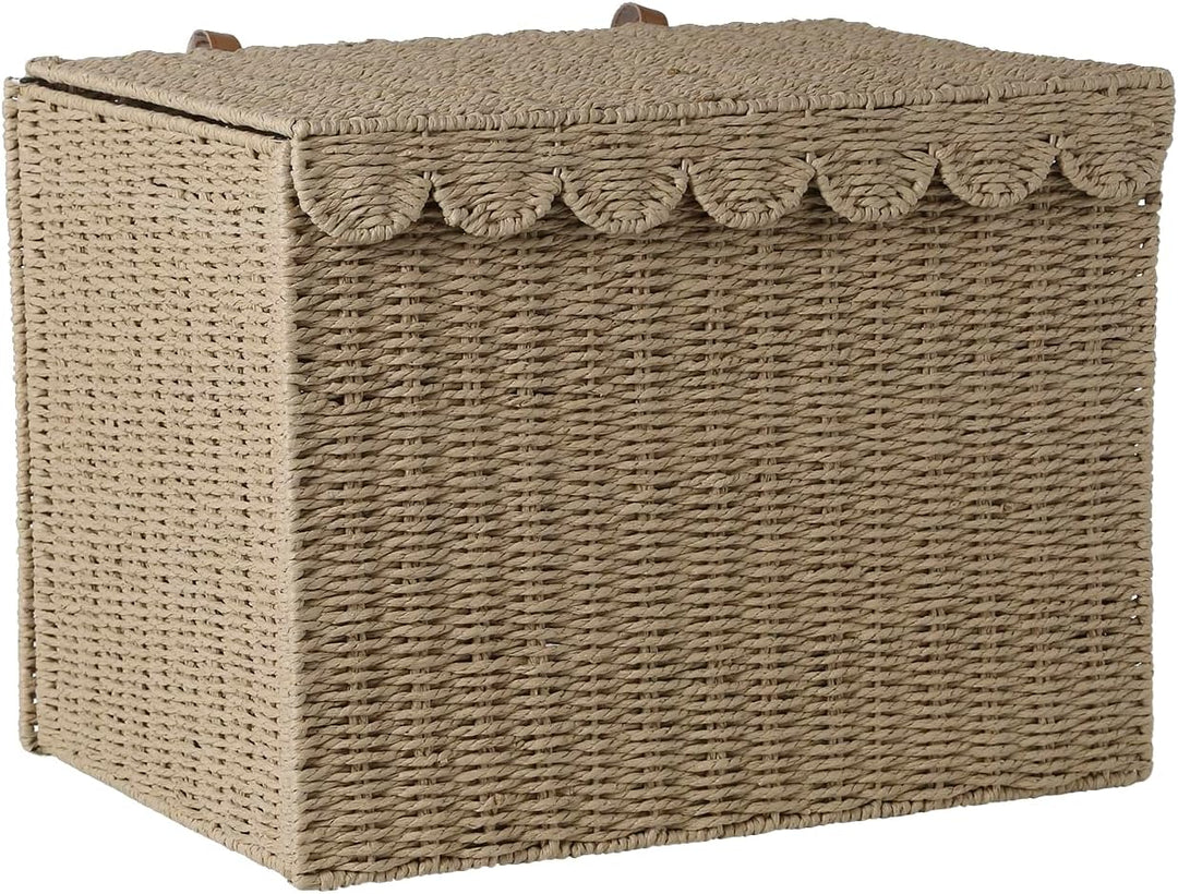 VERTBAUDET XL-Aufbewahrungskoffer FESTON aus Papierkordel Kinderzimmer beige Beige Einheitsgrösse, B