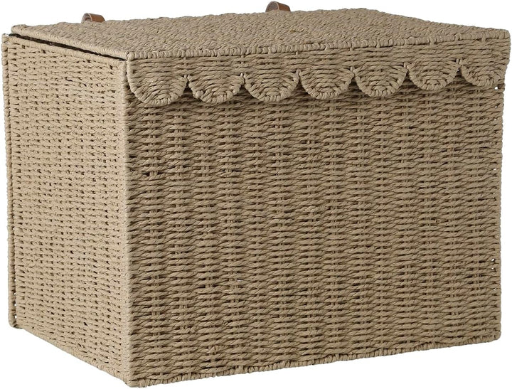 VERTBAUDET XL-Aufbewahrungskoffer FESTON aus Papierkordel Kinderzimmer beige Beige Einheitsgrösse, B