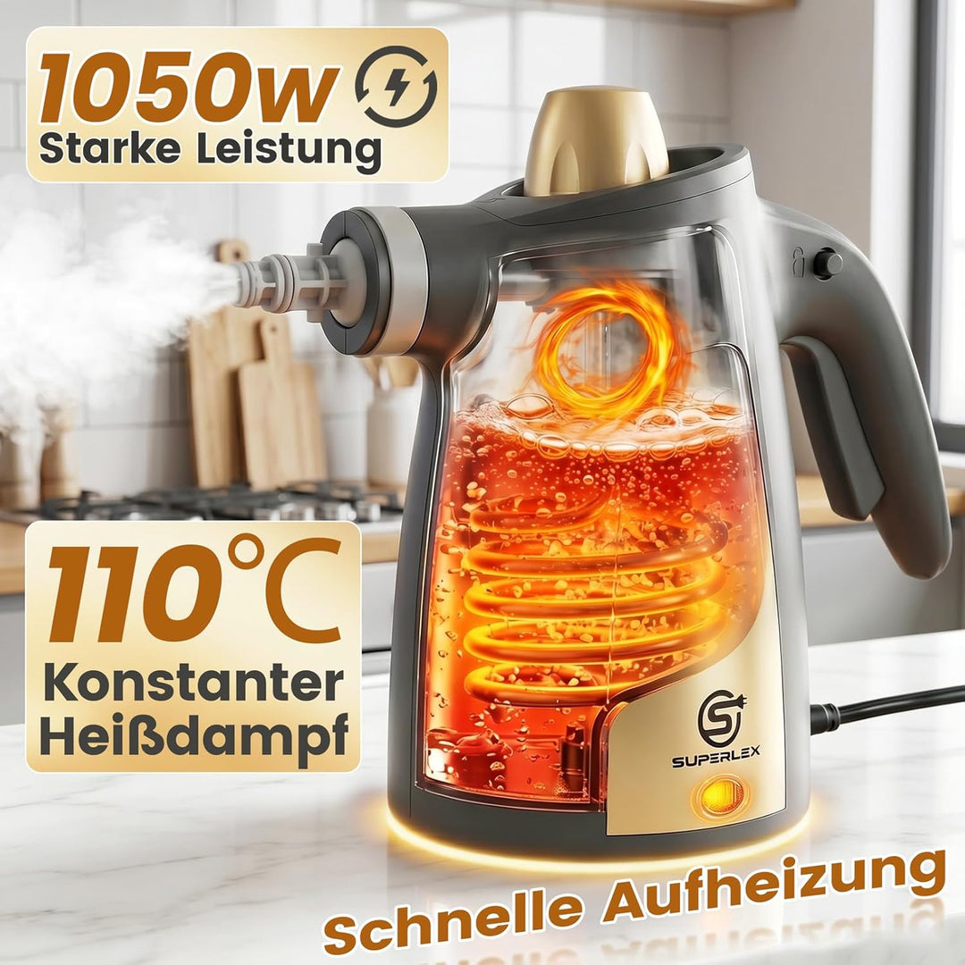 Handdampfreiniger Dampfreiniger Handgerät Steam Cleaner Für Alles 1050W 3,5bar Starker Dampfdruck 35