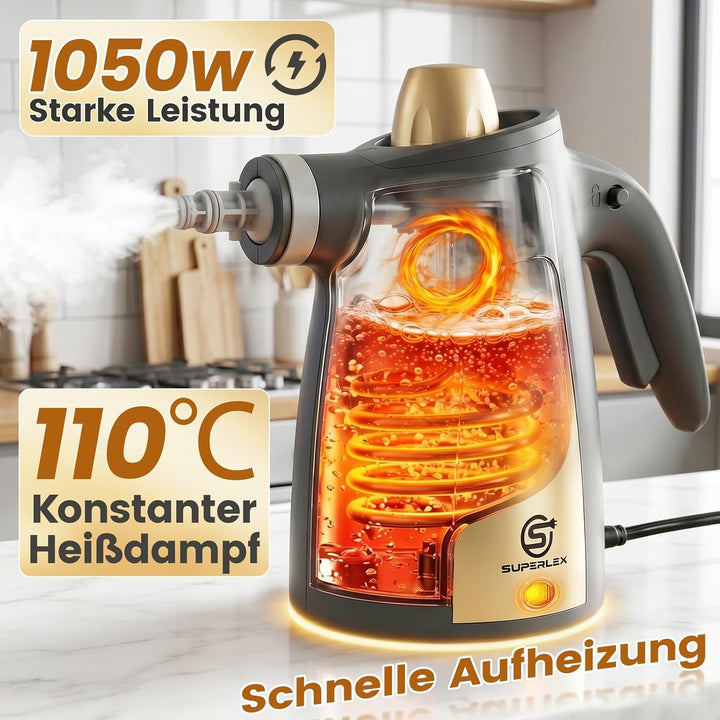 Handdampfreiniger Dampfreiniger Handgerät Steam Cleaner Für Alles 1050W 3,5bar Starker Dampfdruck 35