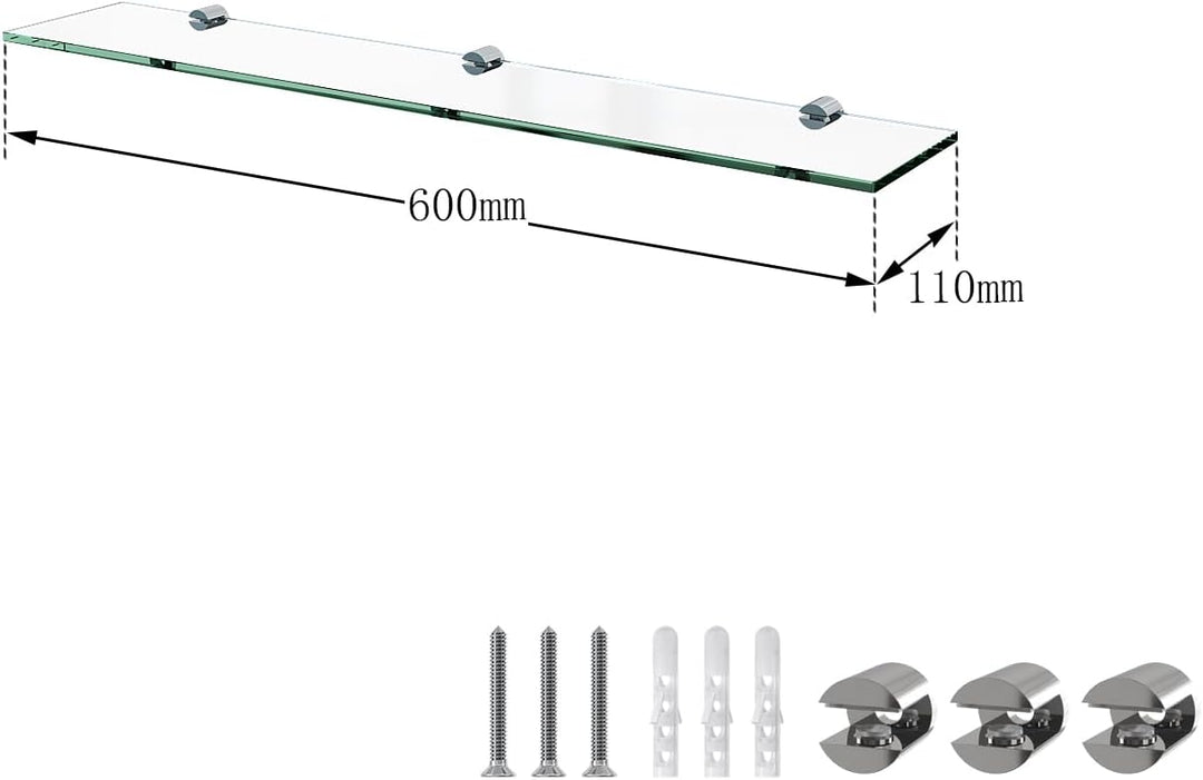 AQUABATOS 60 x 11 cm Glasregale Glasablage Wandregale Wandablage Duschregal Duschablage Bad Regal Ba