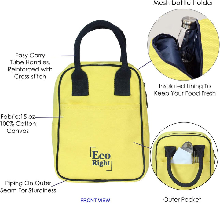 Eco Right Lunch Tasche fur Damen und Herren Isoliertasche, Thermo Tasche, Faltbar Picknicktasche, Le