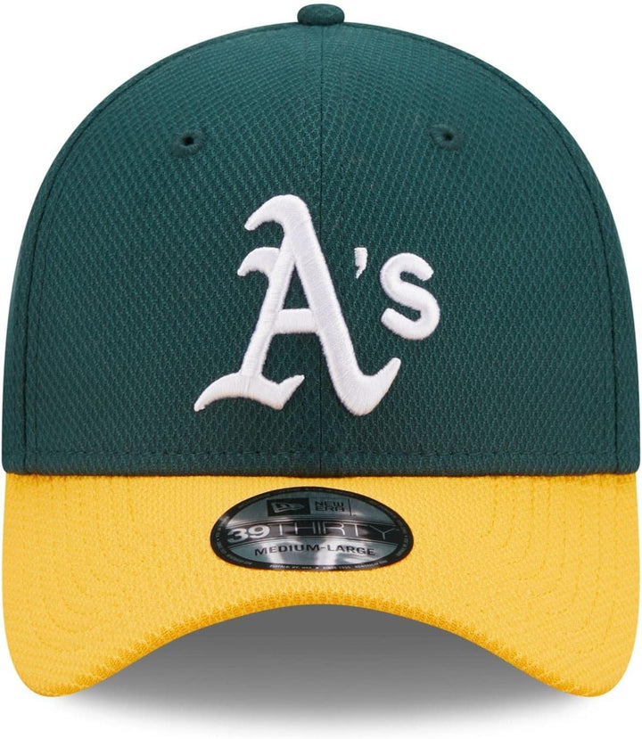 New Era Oakland Athletics MLB Diamond Era DarkGreen 39Thirty Stretch Cap S-M #2-28738, S-M #2-28738