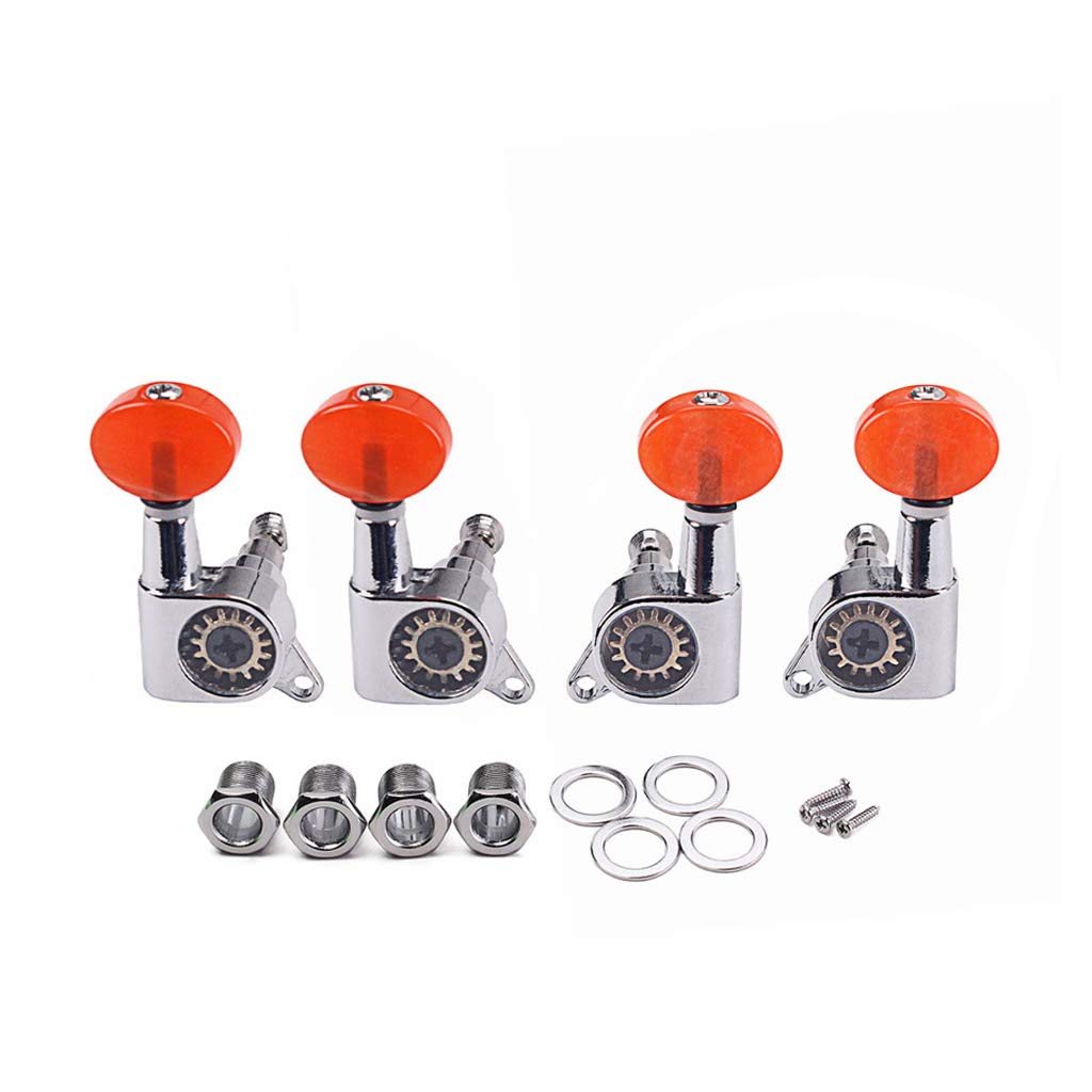 Alnicov Ukulele Tuning Pegs Machine Heads,2R 2L With Red Tuning Peg Button