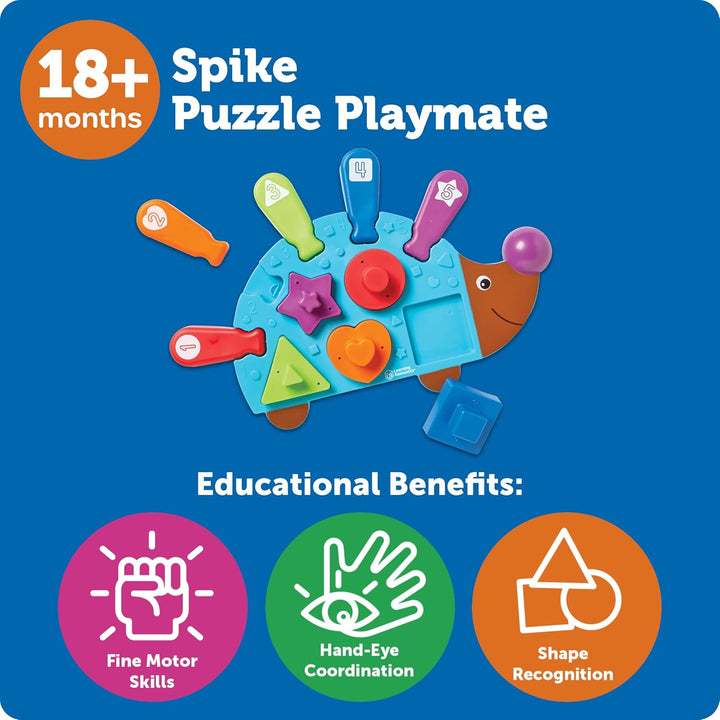 Learning Resources Spike den feinmotorischen Igel, Puzzlebrett Spielkamerad-11 Stück, Alter 18+ Mona