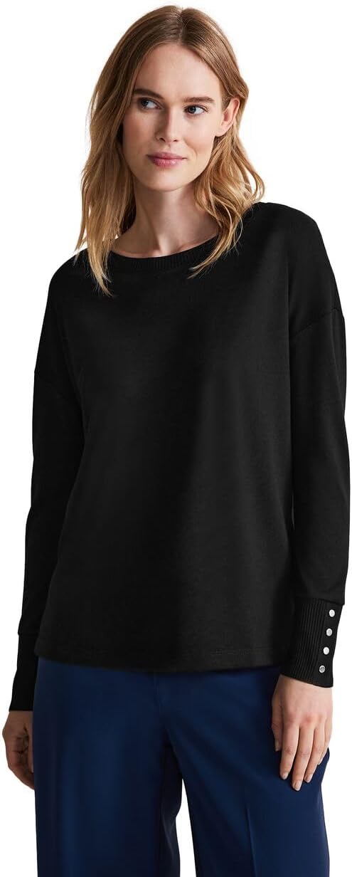 Damen Shirt mit Knopfdetail 36 Black (Schwarz), 36 Black (Schwarz)