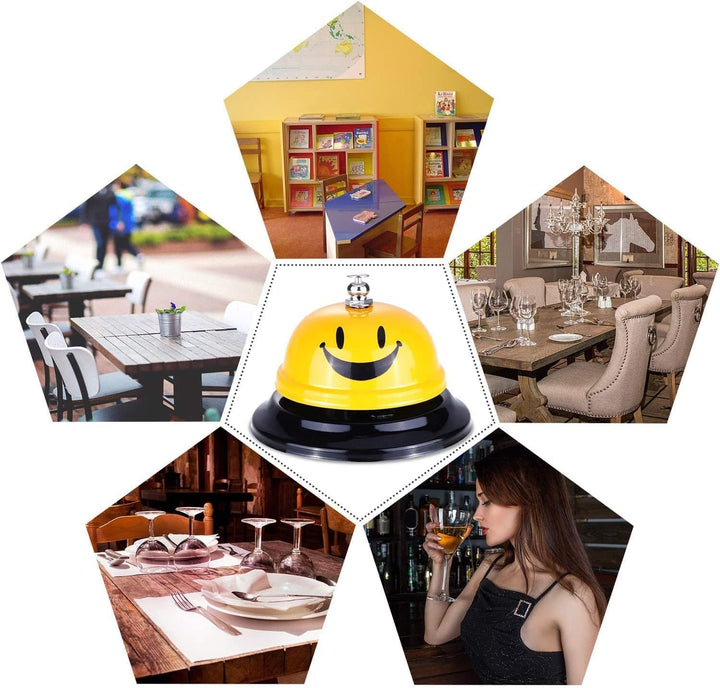 4 Stück Rufglocke, Klingelservice Rufglocke Schreibtischservice Dinnerglocke Lächelnglocke für Hotel