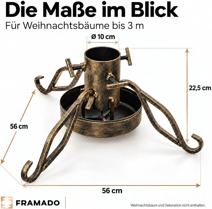 Weihnachtsbaumständer - Christbaumständer mit Wassertank - aus Metall, Stabil - Durchmesser des Stam