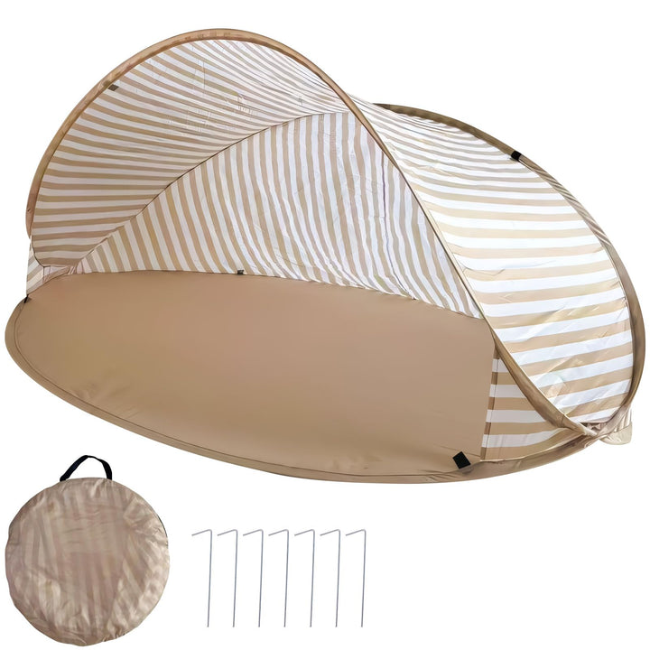 Strandmuschel Pop Up 3-4 Personen, Strandzelt Strand Zelt mit UV-Schutz, Tragbarer Automatisches Win
