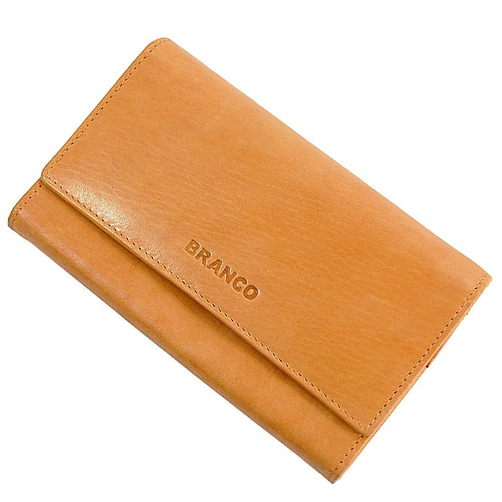 Branco Damen Leder Geldbörse 17 cm lang, Portemonnaie aus Rindleder 6 Farben, Geldbeutel mit 6 Kredi