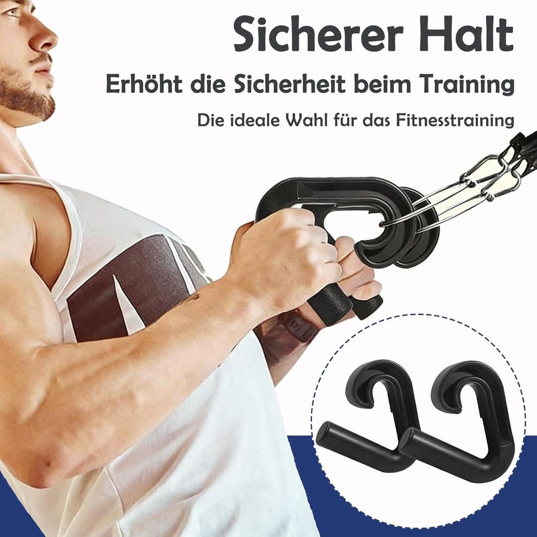 2 Stück Doppelte D-Form Klimmzug Griffe, 90-Grad-Haken Klimmzug Griffe, Kabelzug-Aufsatz, für Schult