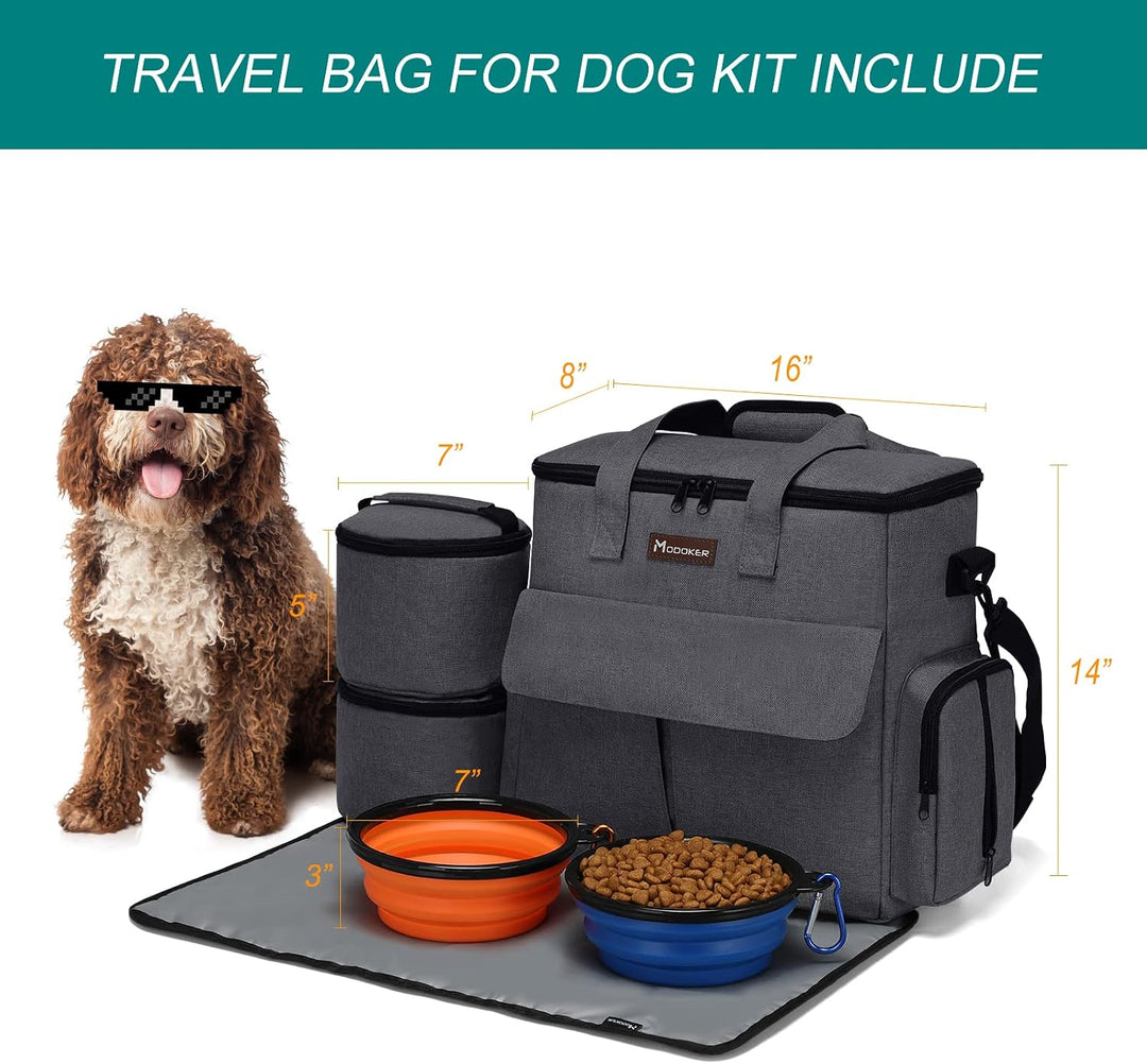 Von Fluggesellschaften zugelassene Haustier-Reisetasche, Wochenend-Hundereiseset für Hund und Katze,